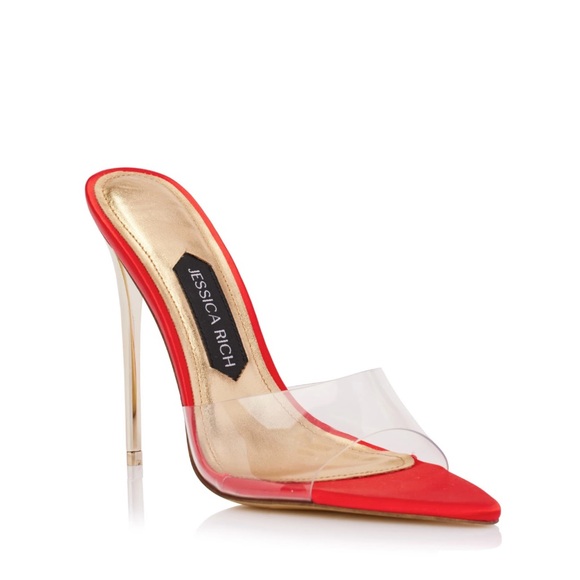 Jessica Shoes - Jessica Red and Gold Heels
